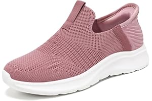 BibHoly Slip on Sneakers Women, Comfort Lightweight Women's Walking Shoes, Hands-Free Casual Slip on Trainers, Breathable Mesh Gym Running Shoes for Ladies