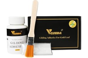 VGSEBA Adesivo per doratura, Colla a Base d'Acqua di Resina epossidica per Foglie d'oro per Artigianato, Arte, Uso del Legno, Confezione in Scatola (100 ml + Pennello + Guanti)