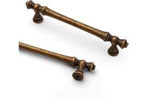 9BUILD 10 Pack 128mm Antique Brass Cabinet Handles - Kitchen Cupboard & Wardrobe Handles - Zinc Alloy UK0036