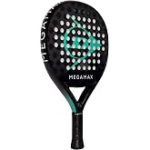 DUNLOP Pala de P&aacute;del Megamax Plata/Negro/Verde &ndash; Forma Redonda, Marco de Grafito &ndash; Balance Medio, N&uacute;cleo Pro EVA &ndash; para Princ