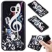 Produktbild Silikon Hülle für Galaxy S7 edge, Galaxy S7 edge Handyhülle Silikon,Samsung S7 edge Case Schutzhülle,Fanryn 3D Hochwertiger Relief Schwarz Schale Bunte Muster Design Etui Protective Case Cover Rück Farbmuster Superdünn Ultra Dünn Gel Premium Weich Silikon TPU Handy Hülle Etui Cover Protective Shell Soft Schutzhülle Telefon Kasten Stoßfest Tasche Etui Bumper für Samsung Galaxy S7 edge [Musik Note]