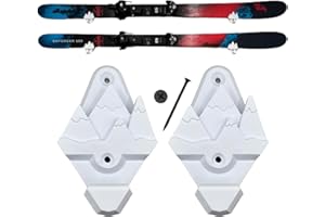 Innovative 3D Printing Snow Ski Wall Mount, Snow Skis Rack, Space Saver, Universal Ski Wall Mounts, Winter Sports Storage (True White)