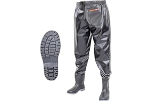 HKJPLVF Waders De Peche, Pantalon De PêChe Respirant Avec Bottes Pour Homme, Bottes De PêChe LéGèRes Avec Poches, Pour La PêChe, La Chasse Au Canard Et L'Industrie Aquatique,A-44