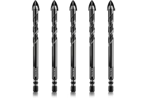 Meccion Kakelborrkrona 10mm x 5st Professionella Kryssborrbit med Spets av Volframkarbid Multifunktionell Borrkrona för Kakel