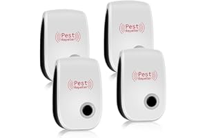 MOECKEARLA Ultrasonic Pest Repeller, 4Pack Mouse Repeller Plug In Indoor for Mice, Rats, Mosquitoes, Cockroach, Ants, Moths, Radiation Free Pest Repellent Ultrasonic Plug In Harmless to Human