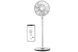 Duux Whisper Flex Ultimate Smart Standventilator Leise - Steuerung per Fernbedienung & Smartphone - Höhenverstellbar 58-103cm - Energieeffizient - Weiß