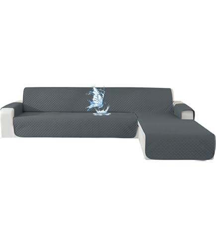 CYCMACO Waterdicht Hoekbank Hoes L-Vorm 3 Zits, Universele Omkeerbaar Couch Cover L Shaped Met Linker/Rechts, Chaise Longue Antislip, Hoekbank Hoes Schiereiland (255cm, Lichtblauw CYCMACO Waterdicht Hoekbank Hoes L-Vorm 3 Zits, Universele Omkeerbaar Couch Cover L Shaped Met Linker/Rechts, Chaise Longue Antislip, Hoekbank Hoes Schiereiland (255cm, Lichtblauw