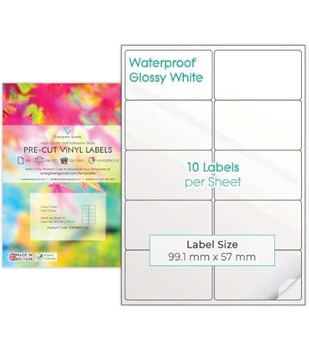 Product Key Office 400 Etichette Di Spedizione Premium Wing Office - 4 Per Foglio, 4x5 Pollici, Bianche, Rovescio Stampato Carta A4 - Foto 5