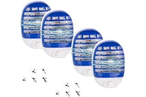 YOUNLEN Lampada Antizanzare Elettrica,Zanzariere Elettriche Insetticida,Zanzariera Elettrica con Luce,Adatto per Mosche, tarme, zanzare, Cucina, Camera da Letto, Giardino Interno ed Esterno (4 Pack)