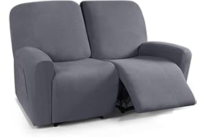 ZEAINK Funda de Sillón Relax Reclinable Elástica 1/2/3 Plaza , Jacquard Funda Reclinable 4/6/8 Piezas con Bolsillos Laterales, Antideslizante Extraíbles y Lavables Fundas Reclinable Protector ( Color : #1 ,