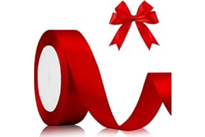 Cydaluya 22M Ribbon for Gift Wrapping,20mm Wide Red Ribbon, Thick Fabric Gift Wrap Ribbons for Crafting,Halloween & Christmas,Wedding & Valentine's Day Decoration