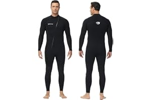 Owntop Hombres Mujeres Traje de Neopreno 3/2mm - Trajes de Buceo con Cremallera Delantera, Stretch Pro Wetsuit Térmico de Longitud Completa para Surf Snorkel