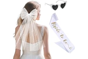 BAIEYE 3 sztuki akcesoria damskie Evjf, welon dla panny młodej, Bride To Be Sash, stopień Evjf, na ślub zaręczynowy, wieczór panieński, biały, L