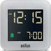 Braun BC08G Dijital Seyahat &Ccedil;alar Saati, Gri, Erteleme, Kompakt Boyut, Negatif LCD Ekran, Hızlı Ayarı, Artışlı Bip Alarmı.