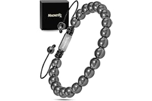 MagnetRX® Pulsera Magnética Terapéutica con Cuentas de Cristal Checo - Brazalete Mujer con Imanes Magnetoterapia para el Alivio de la Artritis y Túnel Carpiano -Tamaño Ajustable Herramienta Incluida