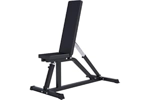 GORILLA SPORTS® Banc de Musculation - Réglable en 7 Positions, Max. 200kg, Noir/Blanc - Banc d'Haltérophilie, Multifonction, pour Complet du Corps, Entraînement, Abdominaux, Fitness, Gym Équipement