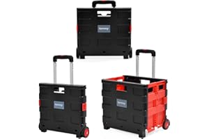 Rainberg Heavy Duty Folding Trolley Box Cart, Folding boot cart, Extra Large Size, Folds Flat, Capacity 35kg. (Extra Large)
