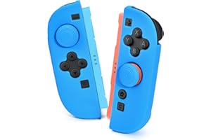 DLseego Protective Cover Case for Switch 2, Soft Silicone Anti-Yellowing Switch 2 Handle TPC Shell Anti-Slip and Anti-Scratch Grip Case with 2PCS Thumb Grip Gaps,Blue