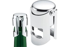 XIAOJING0 1 Pieza Tapones de Champán de Acero Inoxidable Pulido Sellados al Vacío Champagne Pressure Stopper Presión Evitar Fugas y Mantenerse Fresco para Botellas de Vino Espumoso