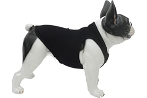 Lovelonglong 2019 Summer Pet Clothing, Dog Clothes Blank T-Shirts Ribbed Tanks Top Thread Vests for Bulldog Large Medium Small Dogs 100% Cotton Black XL