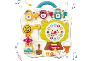 Rarekids 6 in 1 Montessori Busy Board for Toddler, Sensory Board Early Learning Toys for Life Cognition and Fine Motor Skills, Toddler Gifts Montessori Sensory Toys for 1 2 Year Old Boys Girls