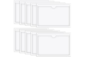 Vicloon Buste Adesive Trasparente, 10Pcs Tasca Adesiva, Tasche Autoadesive per Schede, Porta Licenza di Parcheggio Autoadesivi, Biglietti Trasparente per Licenza Badge Passaporti (10 * 15cm)