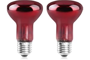 Bonlux 50W Lampe Chauffante Infrarouge Dimmable E27 R63 Ampoule Rouge Lampe Chauffante pour Reptiles UVA+UVB AC 220-240V Lumière Chauffante pour Amphibiens, Tortue, Gecko, Tortues, Serpents (2Pcs)