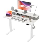 Agilestic Escritorio Regulable en Altura con 2 cajones, 100 x 60 cm, Escritorio ergon&oacute;mico de bipedestaci&oacute;n Escritorio para O