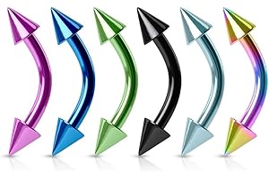 Lovepiercing Lot 6 Piercings Arcade TENNESSEE Barre et Cônes Titane Inoxydable Anti Allergique Sourcil Oreille Cartilage Tragus Helix Barbell