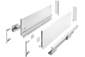 GTV - Sistema de Cajones Axis Pro, Juego de Cajones, Extracción Total y Amortiguación Integrada, Carga hasta 40 kg, Cajones Deslizantes con Cierre Suave - Ancho 550 mm, Alto 168 mm, Blanco