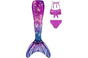 DNFUN Costume Bikini 3 Pezzi Top e Mutandina da Bagno per Bambine e Ragazze Slip per Mare e Piscina
