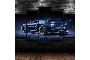 KOPASD La Nature Peinture sur Toile 5 Pieces 150X80cm Voiture de sport personnalisée Koenigsegg Déco d'art Murale Tableau Artistique Contemporain Frameless Kitchen Bedroom Bathroom Walls Kitchen Poster