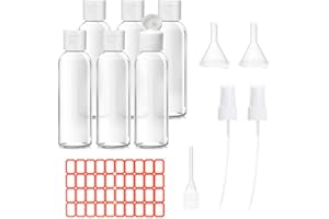 XWCHASA Reiseflaschen Set, 6 PCS Reiseflasche Set zum Befüllen, Leere Reiseflaschen Set, Kosmetikflaschen mit 2 Düsen und 2 Kleinem Trichter für Flug, Flughafen, Urlaub, Duschgel, Desinfektion, Travel (50ML)