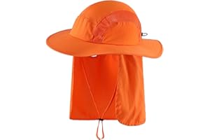 Magracy Outdoor Herren UPF 50+ Sonnenschutz Safari Hut Sommer breite Krempe Sonnenhut mit Nackenklappe
