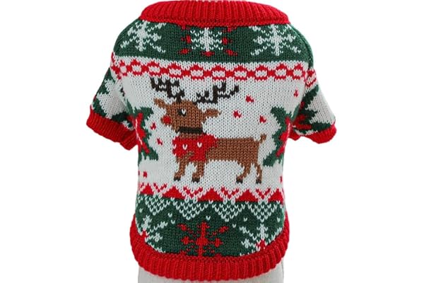 PETANGEL New Winter Pet Dog Cat Clothes Warm Knitted Christmas Pattern Small Dog Sweater, Small Dog Cat Warm Pullover, Pet Sweaters for Fall Winter Dog Clothing (Size: XL)