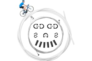 WUIOWPPIC Bicycle Gear Cable Kit, Bike Gear Cable Rear Gear Cable Mountain Bike Universal Bicycle Shift Cable Set with Front Rear Accessory for Mountain & Road Bike Bicycle Change Cable with Housing (White 4)