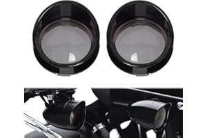HDBUBALUS Visor Style Turn Signals Light Covers Indicators Lens Fit for Harley Touring FLHX Sportster Softail Dyna Gloss Black