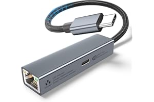 YUETUOL Adattatore Ethernet USB-C con PD60W - Adattatore LAN Tipo C a Gigabit RJ45 Ethernet 1Gbps (Thunderbolt 3/4) Compatibile con Laptop, MacBook Pro/Air, Dell XPS, Chromebook, Surface Book
