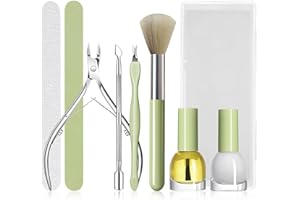 SHOPPGO Kit Manicure Professionale, Rimuovi Cuticole Unghie, 8 Pezzi Set di Rimozione Cuticole, con Taglia Cuticole Professionale, Lime Unghie, Togli Cuticole Unghie, Cuticle Remover, Olio Cuticole