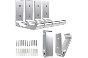 AUHSSAN 6 Piezas Ganchos Plegables, Aleación de Aluminio Percheros Pared, Ganchos Para Colgar Con Tornillo, Gancho Pared Para Colgar Abrigo, Auriculares, Chaqueta, Bolso, Mochila, Cocina, Baño (Plata)