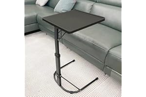 HUOLE Table d'appoint Pliable pour Ordinateur Portable, réglable en Hauteur et en Inclinaison, légère et Portable, pour lit, canapé, extérieur,43 * 43 * 69cm (Noir)
