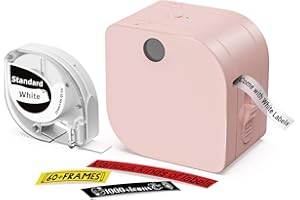 GOKNU Phomemo P12 Etiquetadora Impresora Bluetooth, Maquina Etiquetas Etiquetas Autoadhesivas, Para El Hogar, La Escuela, La Oficina, El Supermercado, La Fecha, El Nombre, Compatible Con Android Y Ios, Rosa
