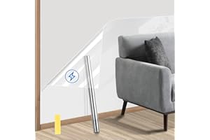 HIKPACKER Adsorción Estática Protector Pared Escritorio con Paleta, Vinilo Adhesivo Transparente, Papel Adhesivo Antiincrustante 40X300Cm