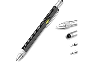MOJOTIC Multifunktionsstift, 6 In 1 Multifunktions Kugelschreiber, Werkzeugstift mit Skala, Schraubendreher, Wasserwaage, Vatertagsgeschenk, Geschenke für Männer, Gadget, Geschenk für ihn Junge, Vater
