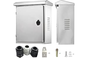 GTYORUS Acero Inoxidable 304 Caja Electrica Exterior, IP65 Caja Cuadro Electrico,Caja de Derivación de Montaje en Superficie,Caja de Distribución con Cerradura - 300×250×140MM