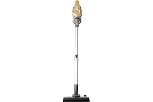 Adler AD7036 Aspirador Escoba y de Mano con Cable 2 en 1, Aspiradora Vertical sin Bolsa, Depósito 1,5L, 7m Máximo de Acción, 800W, Gris/Amarillo