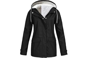 uxxnjfg Imperméable Femme Coupe Vent Manteau de Pluie Avec Capuche de Travail Parka Casual Sport Grande Taille Randonnée Veste Adulte Jacket