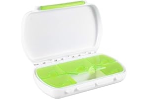 Xrten Contenitore Pillole Porta,6 Scomparti Tascabile Portapillole Tascabile Contenitore Organizer per Pillole(Verde)