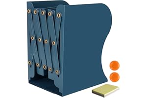 DIFIT Fermalibri Regolabili, Porta Libri in Metallo Antiscivolo per Ufficio, Libri, Scaffali, Fermalibri per librerie, Si Estende Fino A 49.8 cm(blu * 1)
