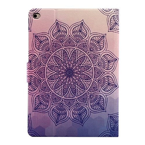 iPad Air 2 Hülle, ZXK CO Slim Fit Foilo Schutzhülle PU Ledertasche Etui Tasche mit Ständer Funktion und Eingebautem Magnet für iPad Air 2/iPad 6 (9.7 Zoll ) – Mandala Lila - 3